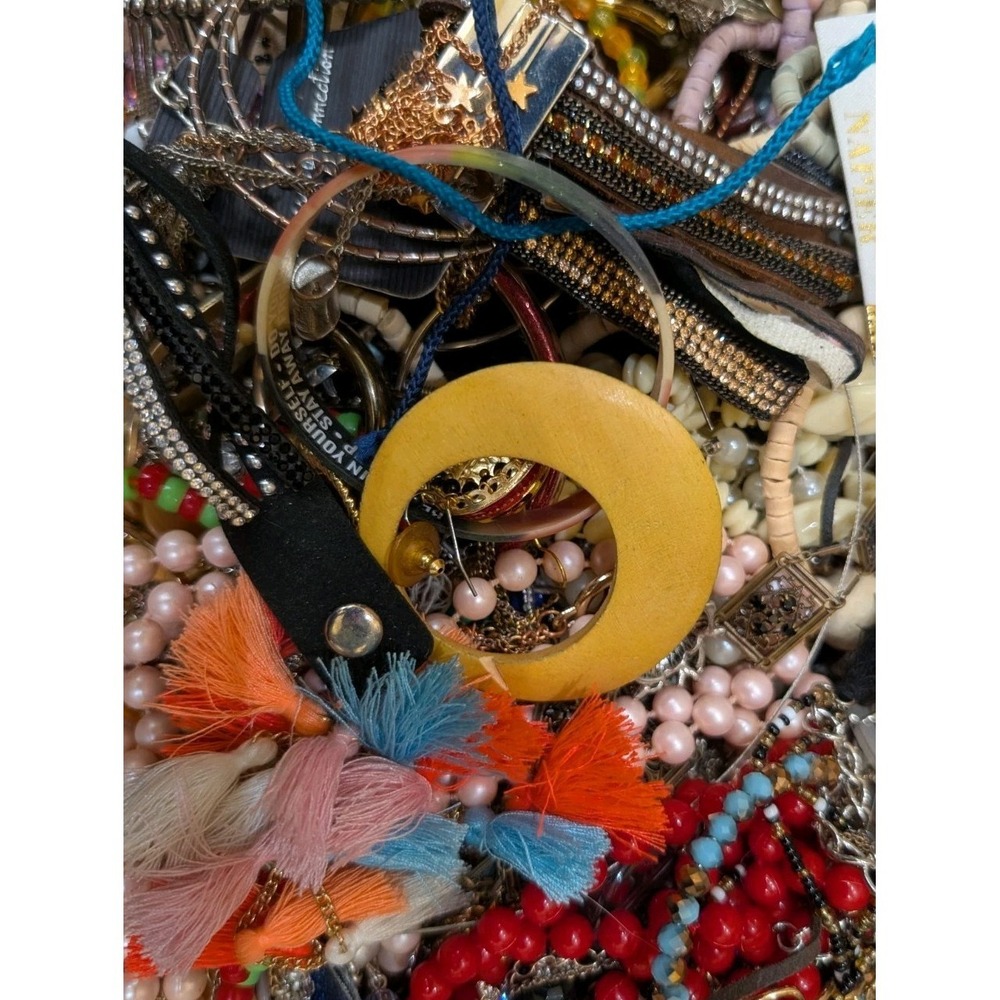 5 Lbs Mixed Craft Jewelry Lot Rhinestone Beaded Repurpose Harvest Lot 3